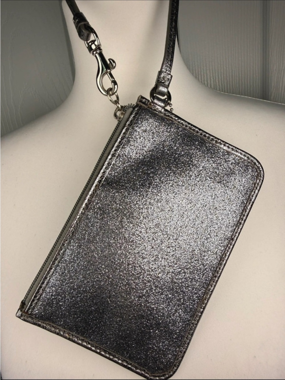 Coach Metallic Gunmetal Corner Zip
Wristlet - Picture 4 of 5